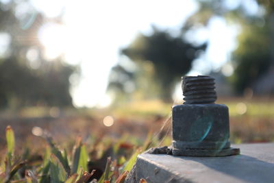 Close-up of stack of stones