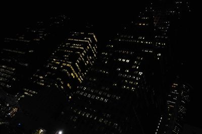 Aerial view of city at night