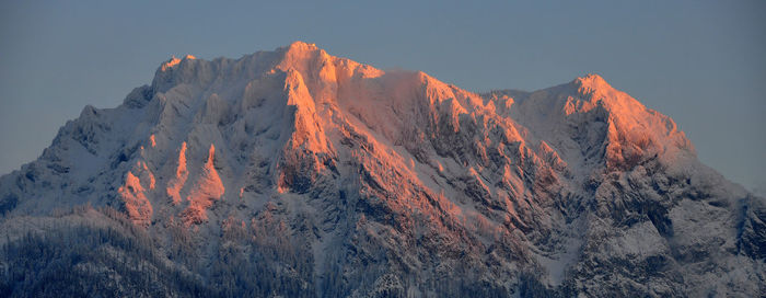 Panoramic view of mountains during winter