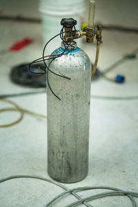 Close-up of electric lamp on table