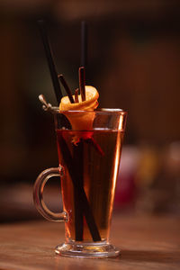 Close-up of drink on table