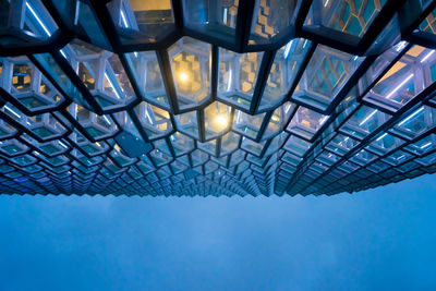 Low angle view of glass ceiling