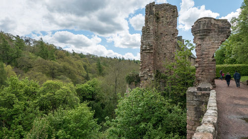 Panoramic view of historic building against cloudy sky