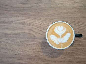High angle view of coffee on table