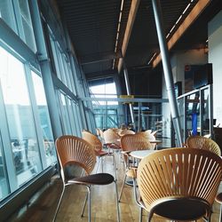 Chairs and tables in restaurant