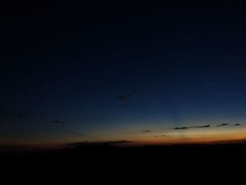 Scenic view of silhouette landscape against sky at sunset