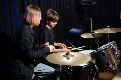 Man playing drum