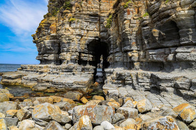 Full length of man standing on rock