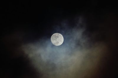 Low angle view of moon in sky