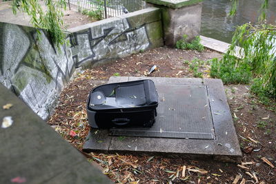 Close-up of retaining wall