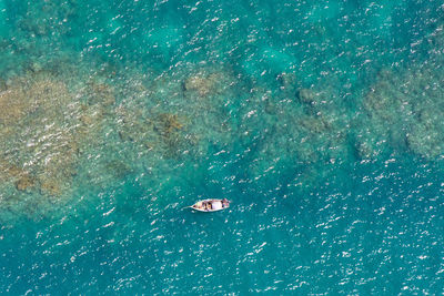 High angle view of swimming pool in sea