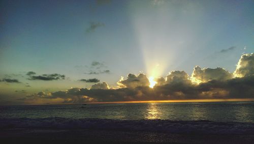 Scenic view of sunset over sea