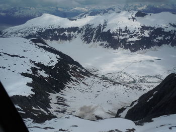 Scenic view of snowcapped mountains