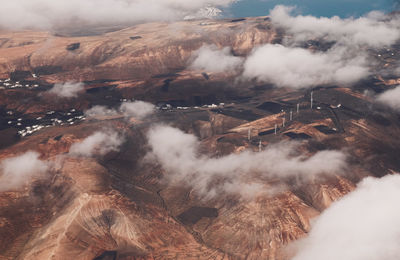 High angle view of volcanic landscape