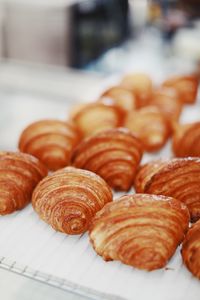 Close-up of croissant in shop
