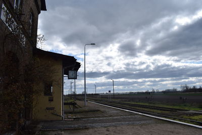 Railroad tracks against sky