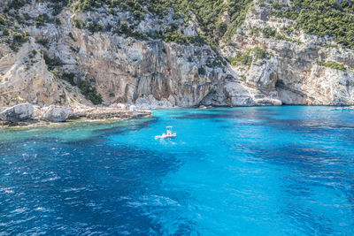 The beach of cala mariolu in sardinia with turquoise water