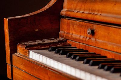 Close-up of old piano