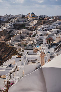 High angle view of townscape against sky