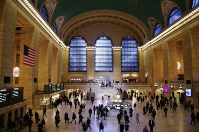 High angle view of crowd at grand central station