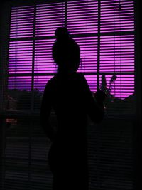 Rear view of a silhouette man