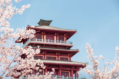 Low angle view of traditional building against sky