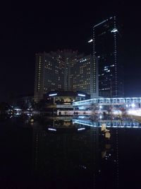 Illuminated cityscape at night