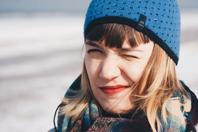 Close-up portrait of young woman