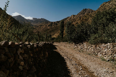 Scenic view of mountains against clear sky