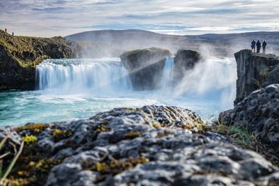 Scenic view of waterfall