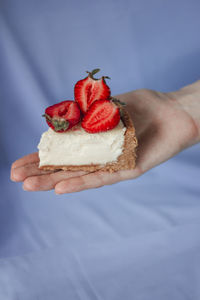 Cropped hand of person holding food