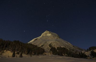 Low angle view of landscape at night