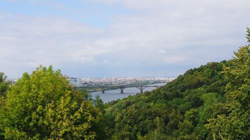 Scenic view of bridge over river against sky