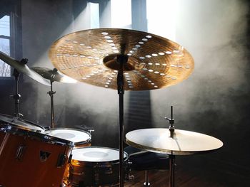 Drums and cymbal at studio