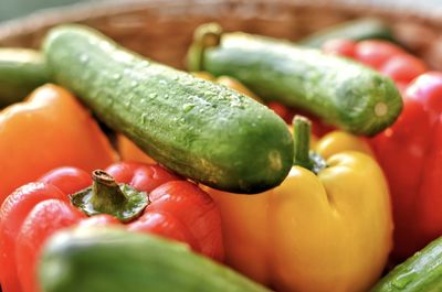 Close-up of fruits and vegetables in market