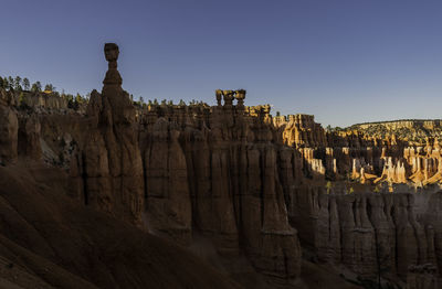 Panoramic view of rock formations against sky