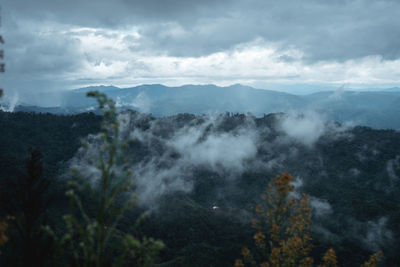 Scenic view of mountains against sky