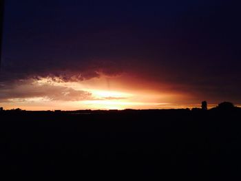 Silhouette landscape at sunset