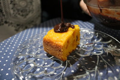 Close-up of cake in plate