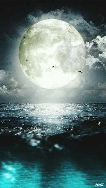 sea, full moon, scenics, moon, cloud - sky, nature, textured, landscape, water, no people, sky, outdoors, beauty in nature, moon surface, satellite view, day