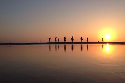 Scenic view of sunset over sea