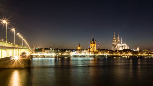 Illuminated city at night