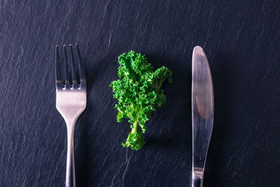 Fork with vegetable vegan or vegetarian diet concept