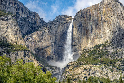 Scenic view of waterfall