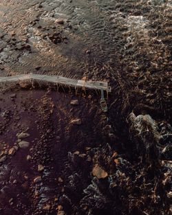 High angle view of cracked land