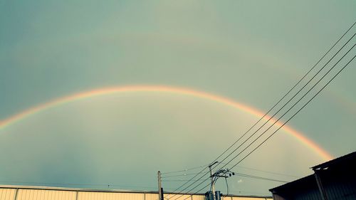 Low angle view of rainbow