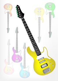 Close-up of guitar against white background