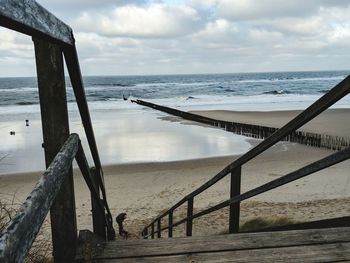 Scenic view of beach against sky