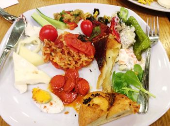 Close-up of salad served in plate