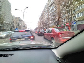 Cars on street in city